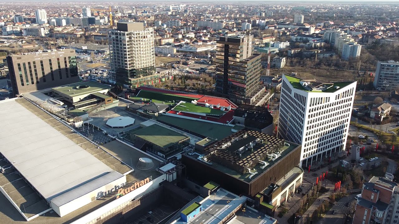 Iulius town Timisoara, aerial, Feb '22