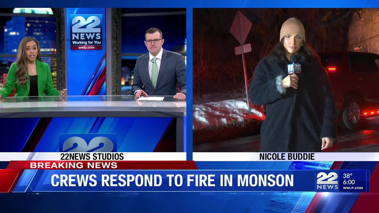 Fire crews battling large fire on Silver Street in Monson