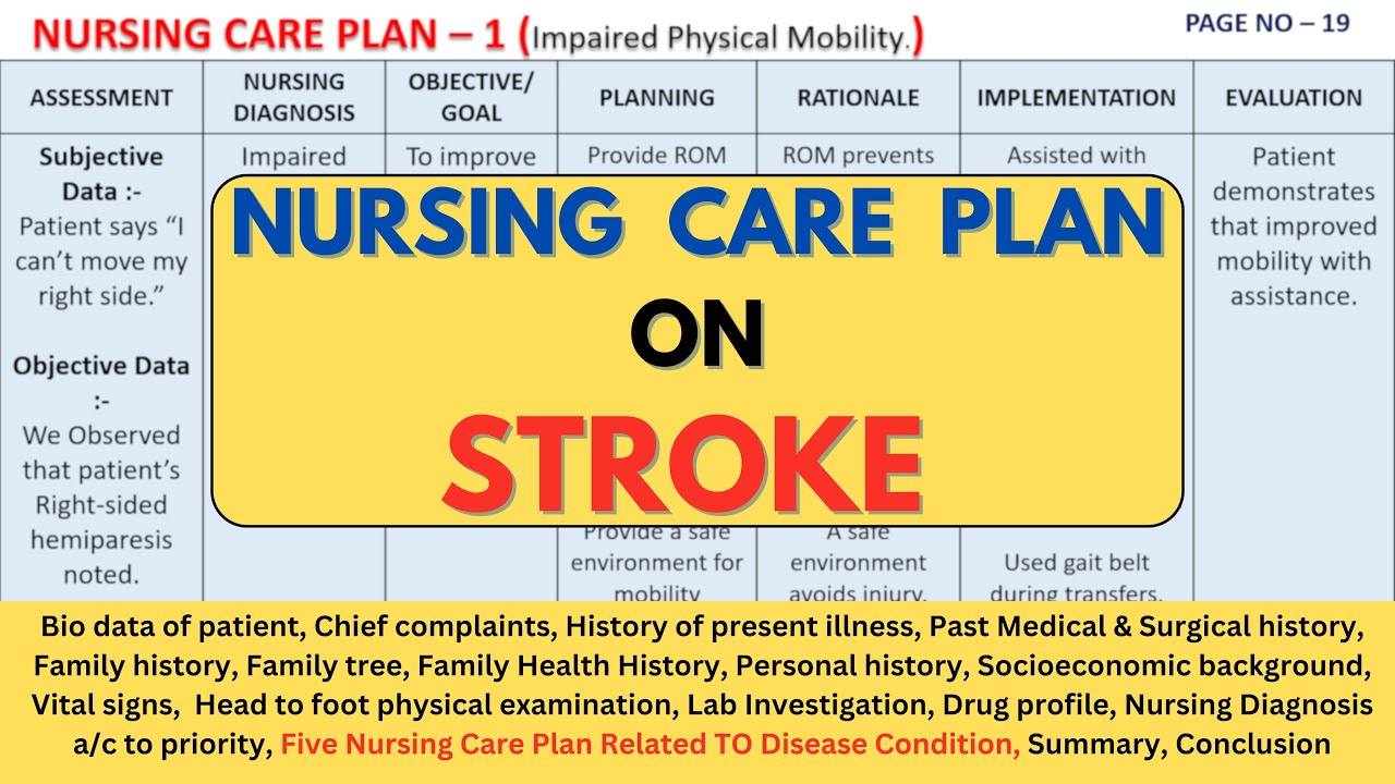 Nursing Care Plan On Stroke | NCP on Burn Stroke | Stroke Nursing Care Plan