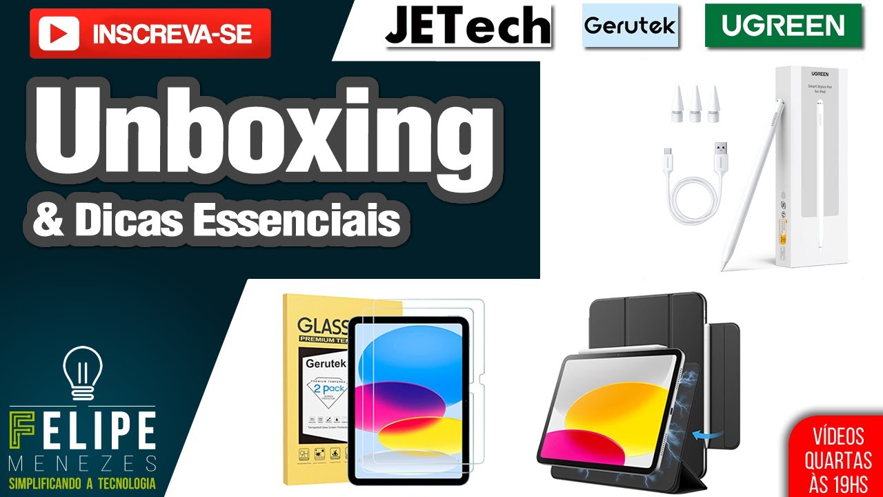 Acessórios essenciais para utilizar no IPAD 10 2022 (Pencil UGREEN - JETCH) #Unboxing e Dicas