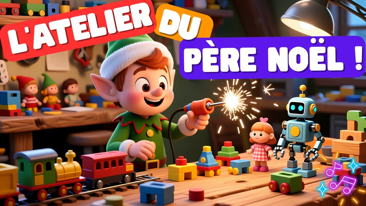 ✨ L’Atelier du Père Noël – Chanson Enfants 3D | Les Lutins Préparent Noël ! #Noël #ChansonEnfants