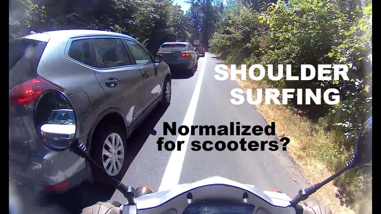 Shoulder surfing/lane-filtering through a congested one-lane road