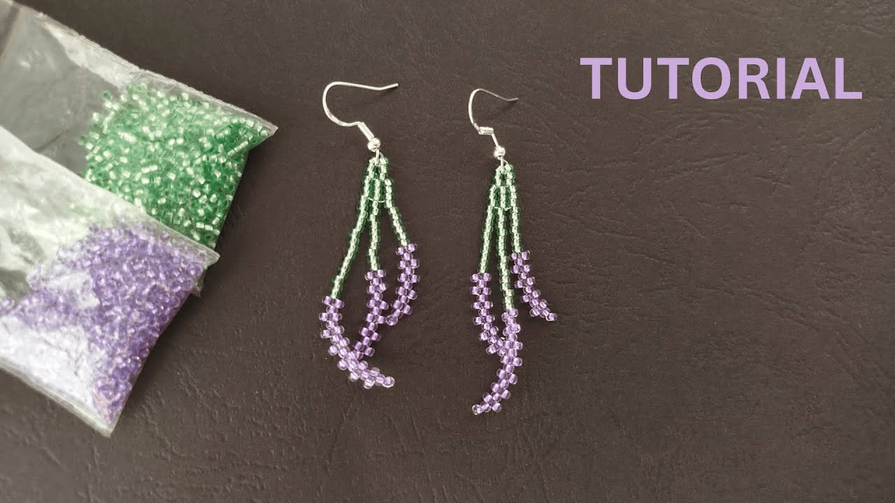 DIY Lavender Seed Bead Earrings, Easy Beaded Earrings tutorial