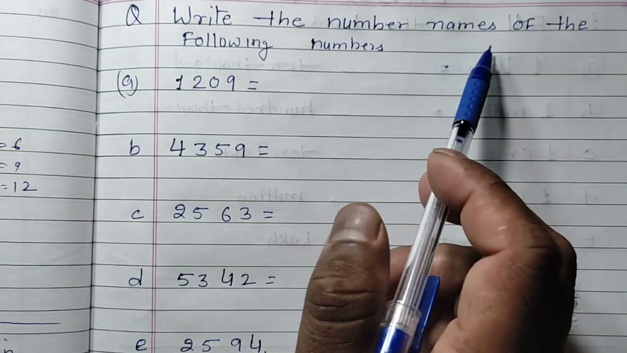 Write the following number in words | write the following  numbers names