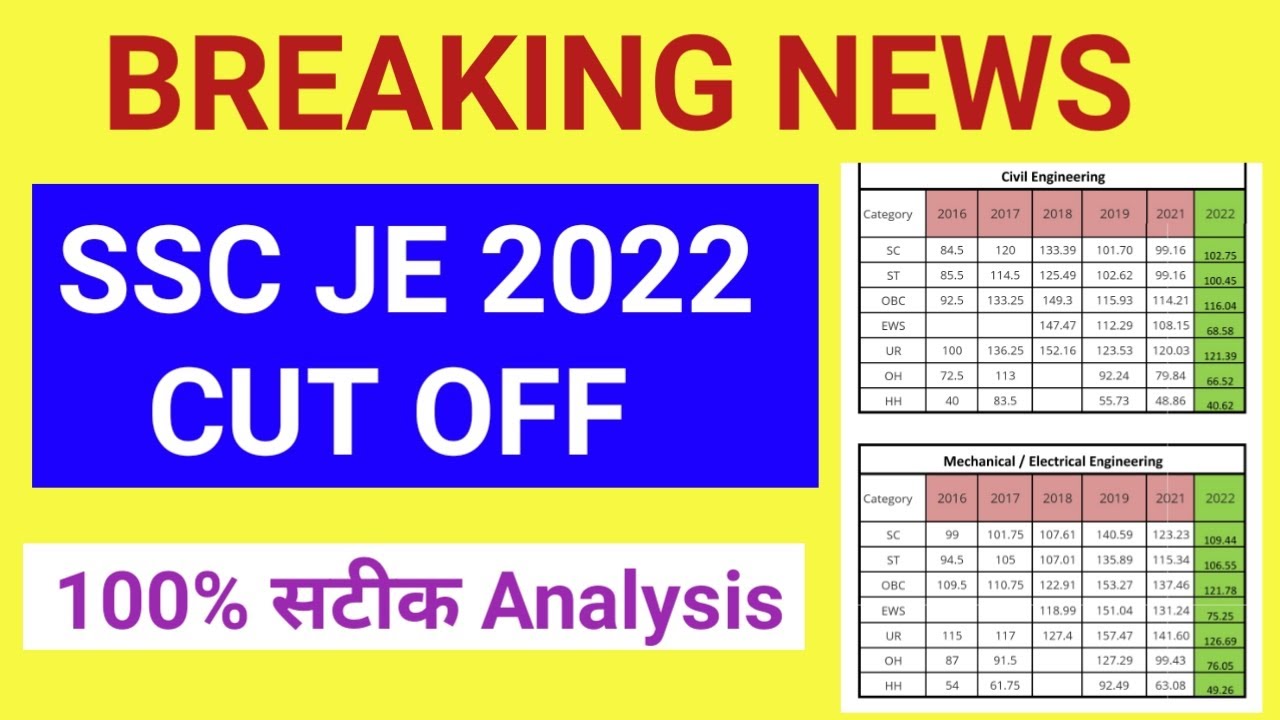 SSC JE 2022 Expected Cut Off