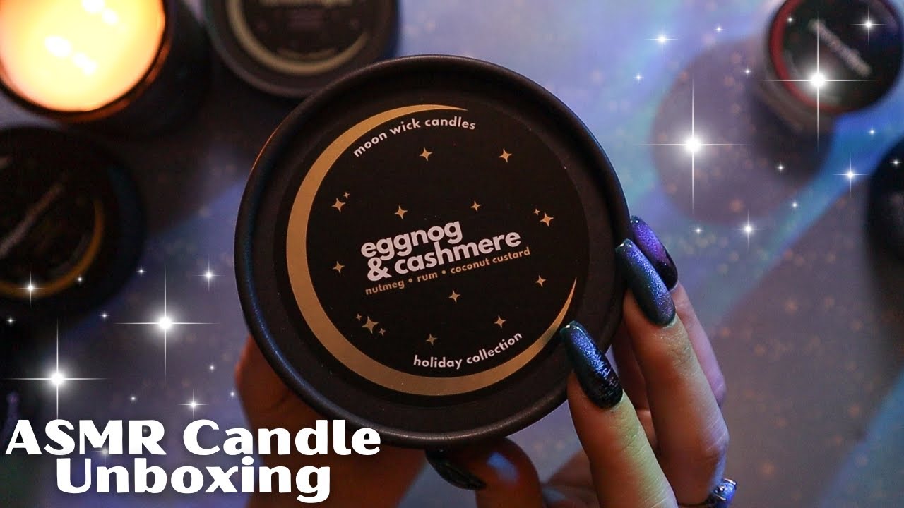 ASMR Moon Wick Candles Unboxing 🌙🕯️Cardboard Sounds, Candle Tapping/Scratching, & Crinkles 