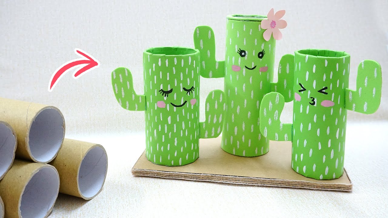 Easy Paper Roll Cactus Craft Idea | Best of Upcycled Toilet Paper Roll| Best out of waste