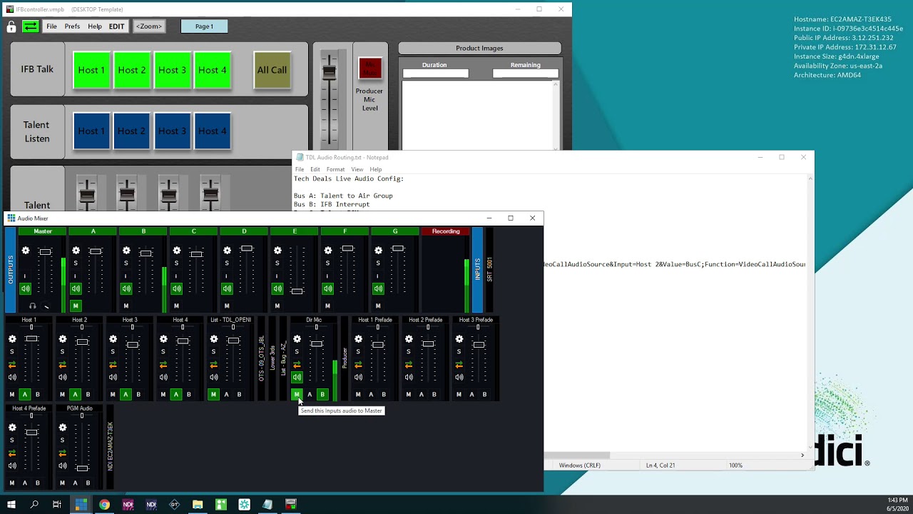 vMix IFB Demo using vMix Call and Panel Builder