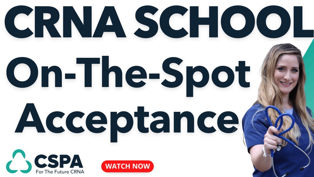 Getting Into CRNA School On The Spot!