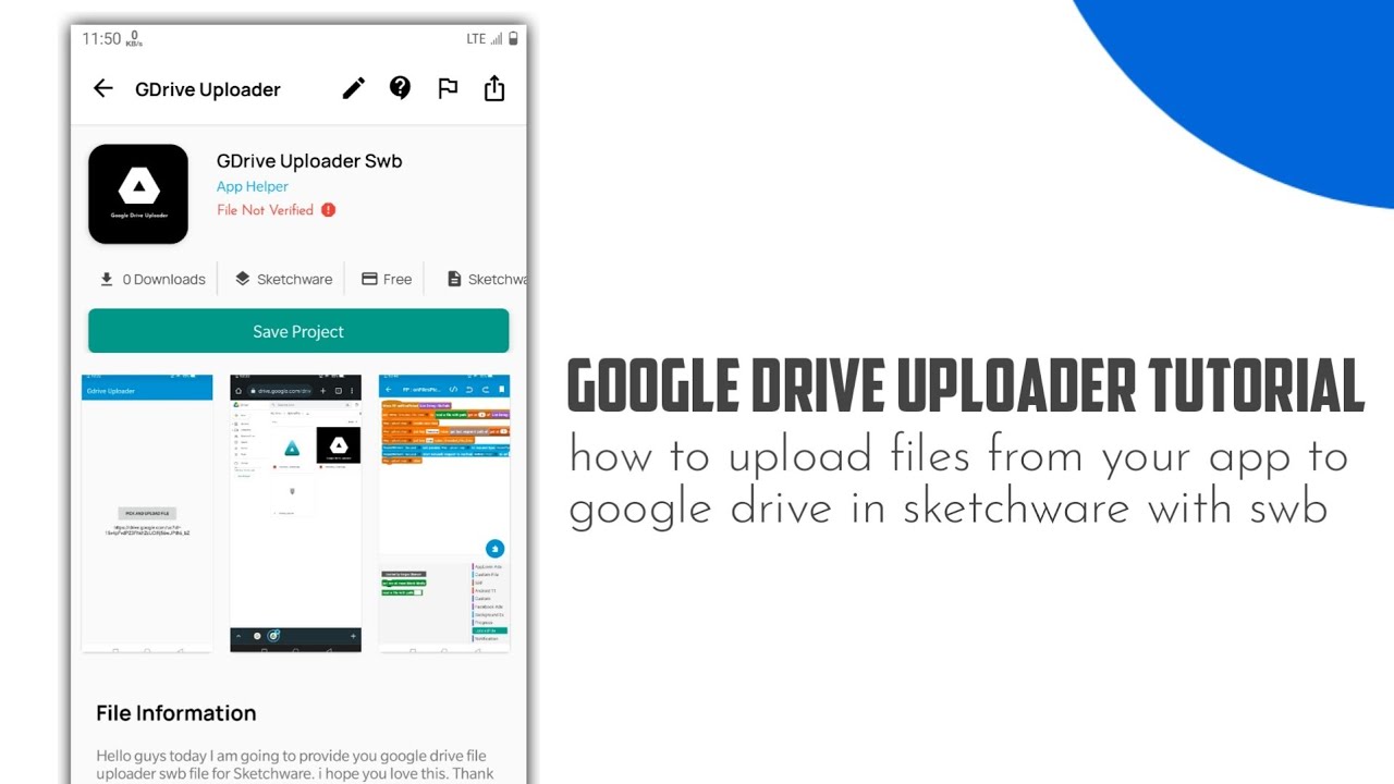 How to upload files from your app to Google drive in sketchware