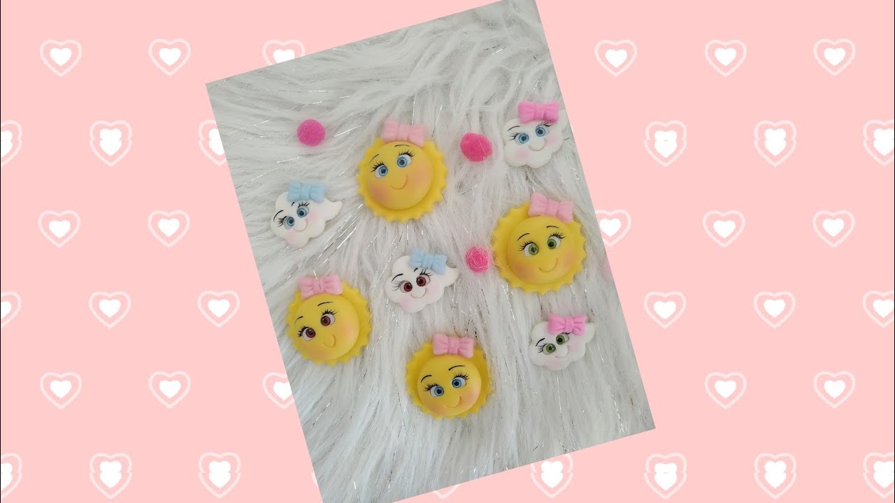 apliques para moños 🎀🎀 de sol y nube 🌥️🌥️