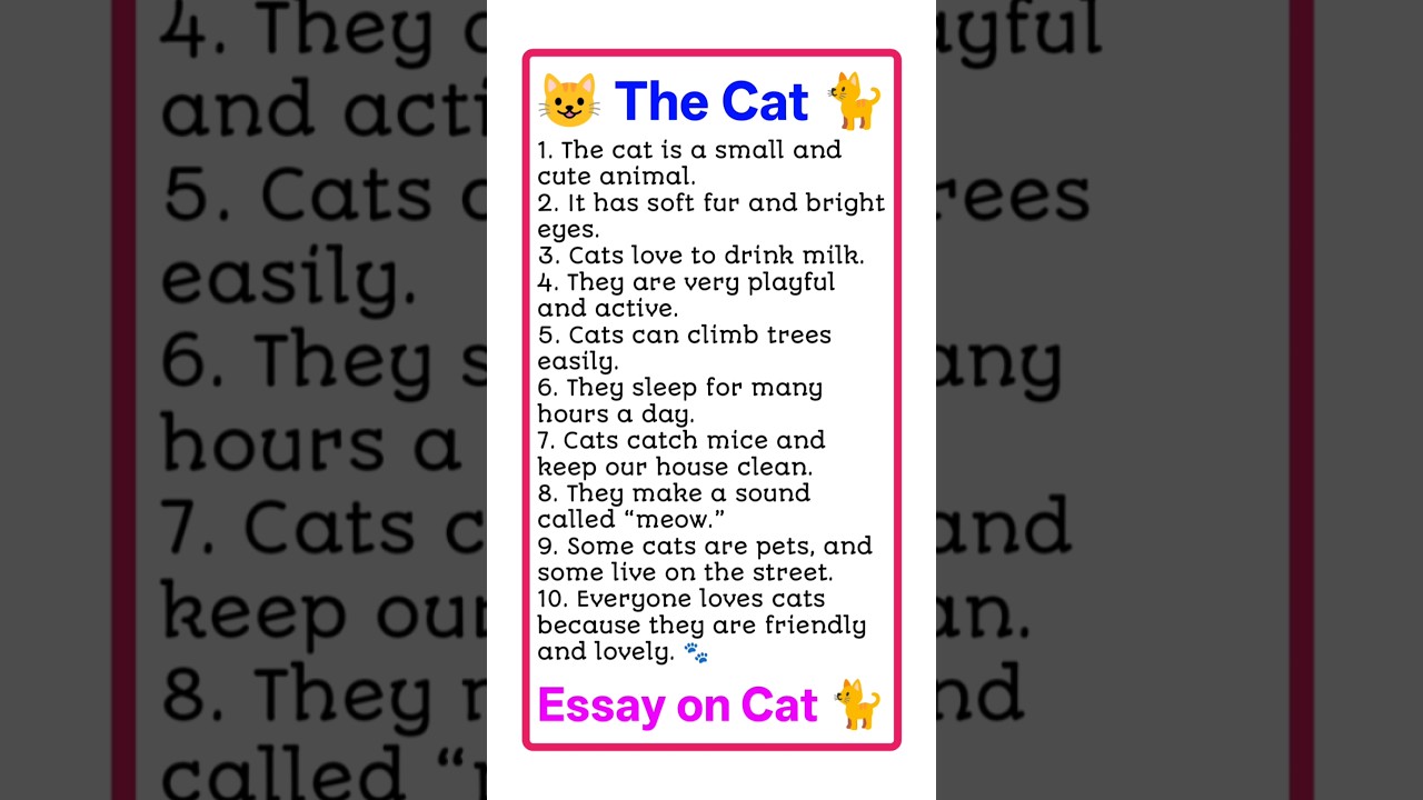 10 Lines on Cat in English | Short Essay on Cat for Kids and Students | Simple Sentences #essay #cat