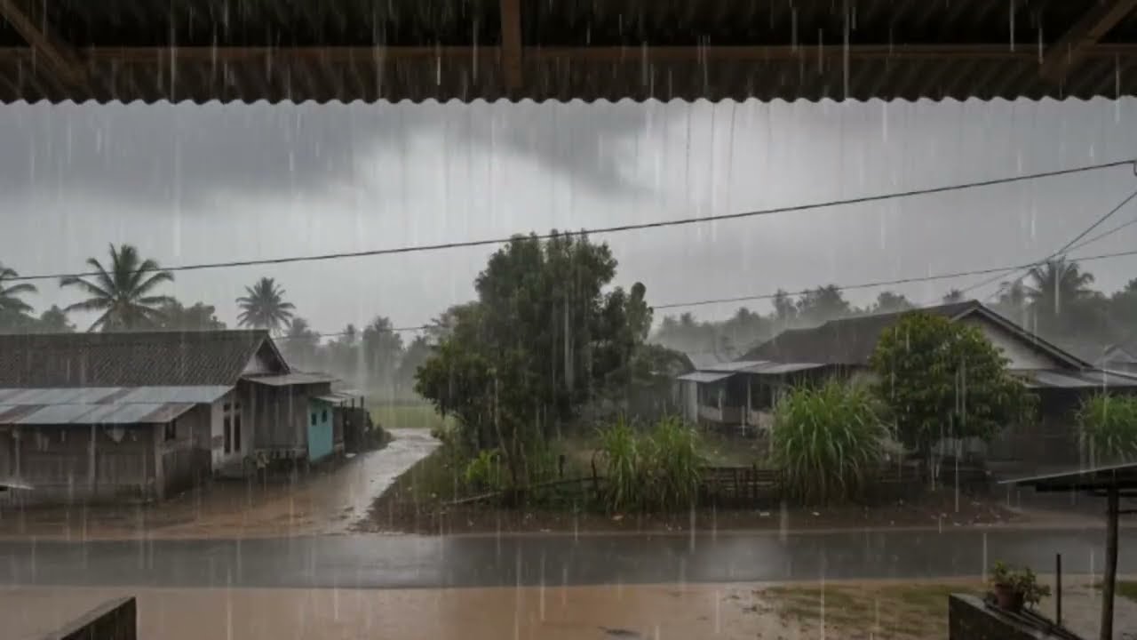 Heavy Rain in a Quiet Countryside 🌧️ Relaxing Rain Sounds for Sleep, Study & Deep Calm