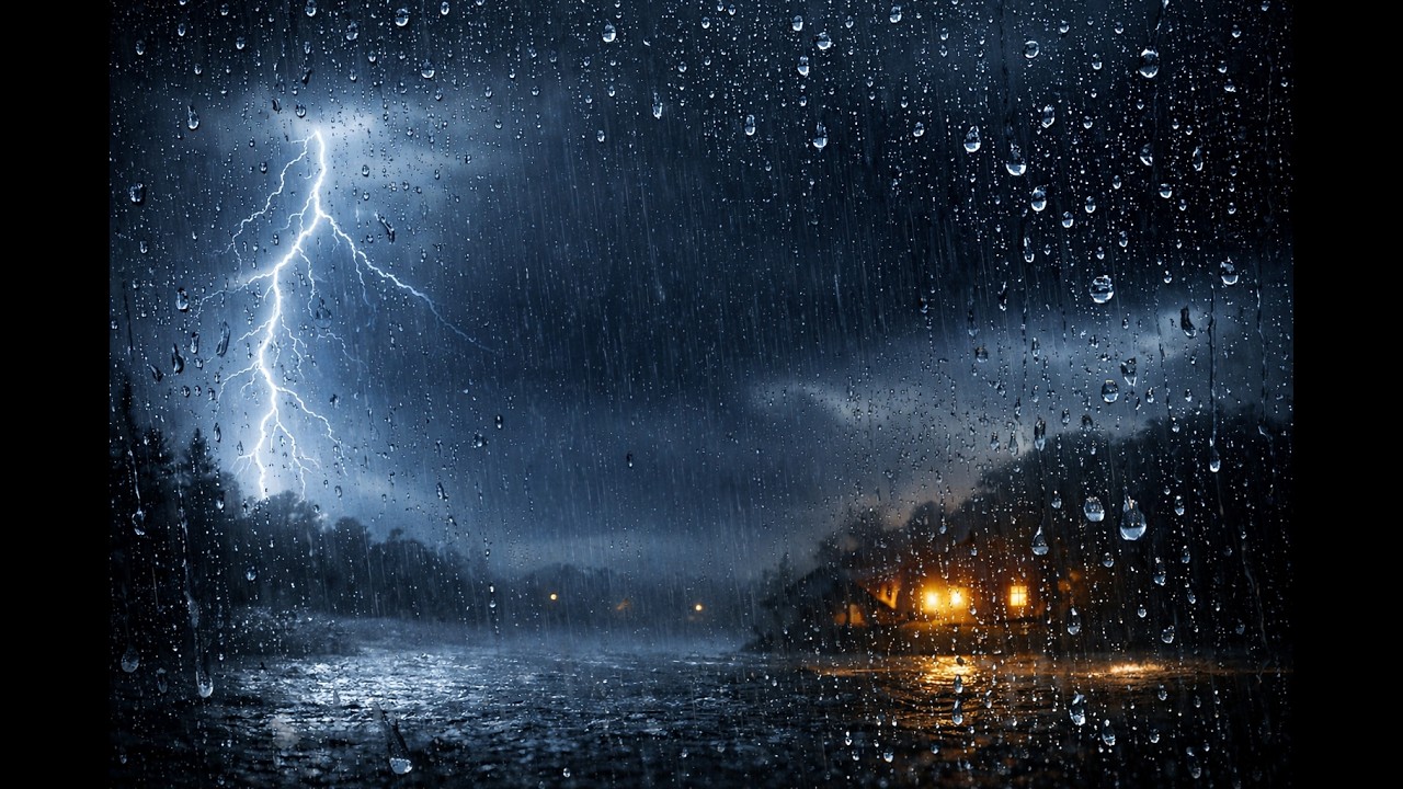 Chuva Forte com Trovões Distantes 🌩️ | Dormir Rápido e Foco Profundo | Som Ambiente Relaxante