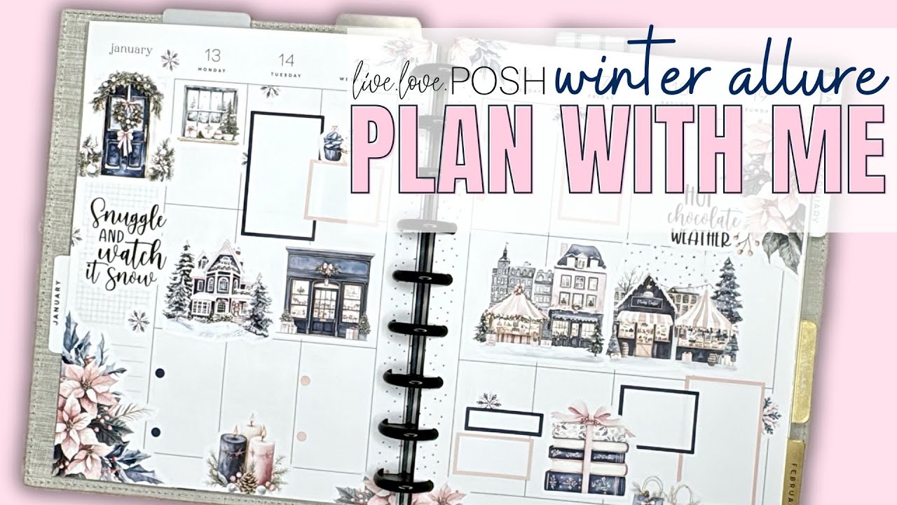 PLAN WITH ME | CLASSIC VERTICAL HAPPY PLANNER | WINTER ALLURE LIVE LOVE POSH