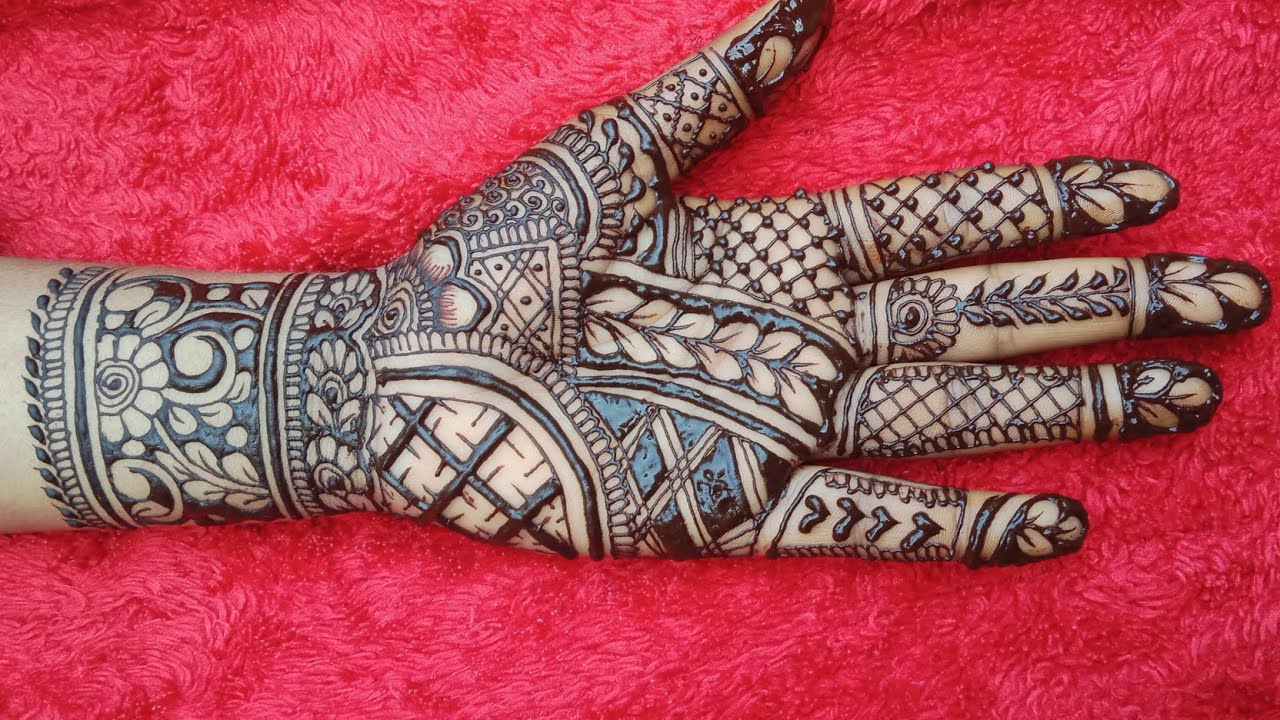 Front hand mehndi tutorial by @Muskanhennna