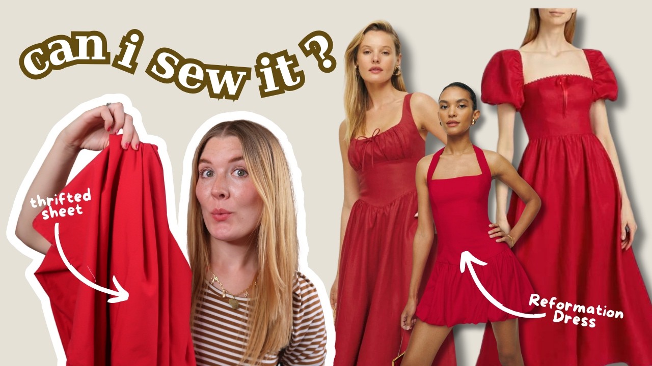 Sewing a Red Reformation Dress | Designer Remake #sewingtutorial