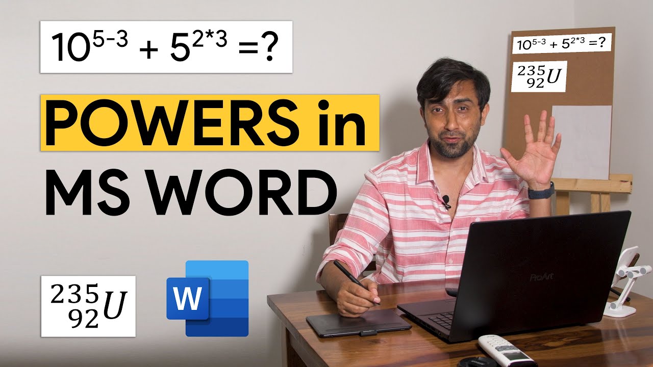 How to type Powers or Exponents (with keyboard Shortcut) in MS Word