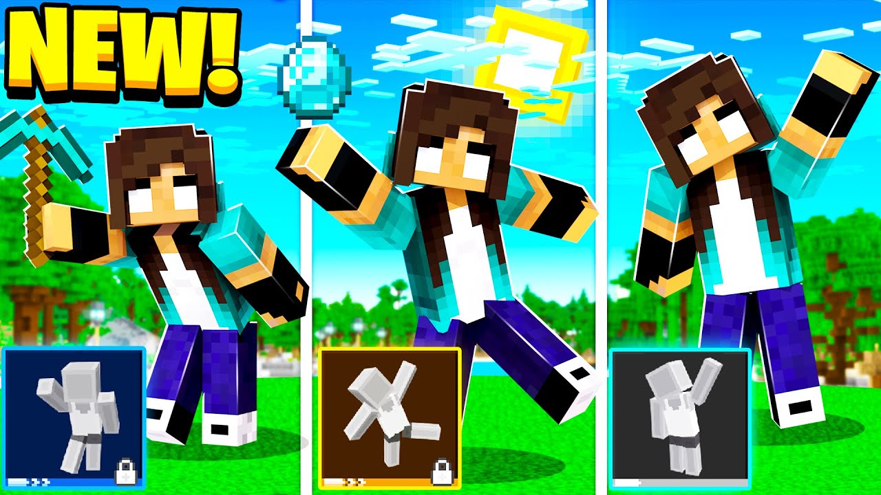noob Girl LOVES New Minecraft Emotes!