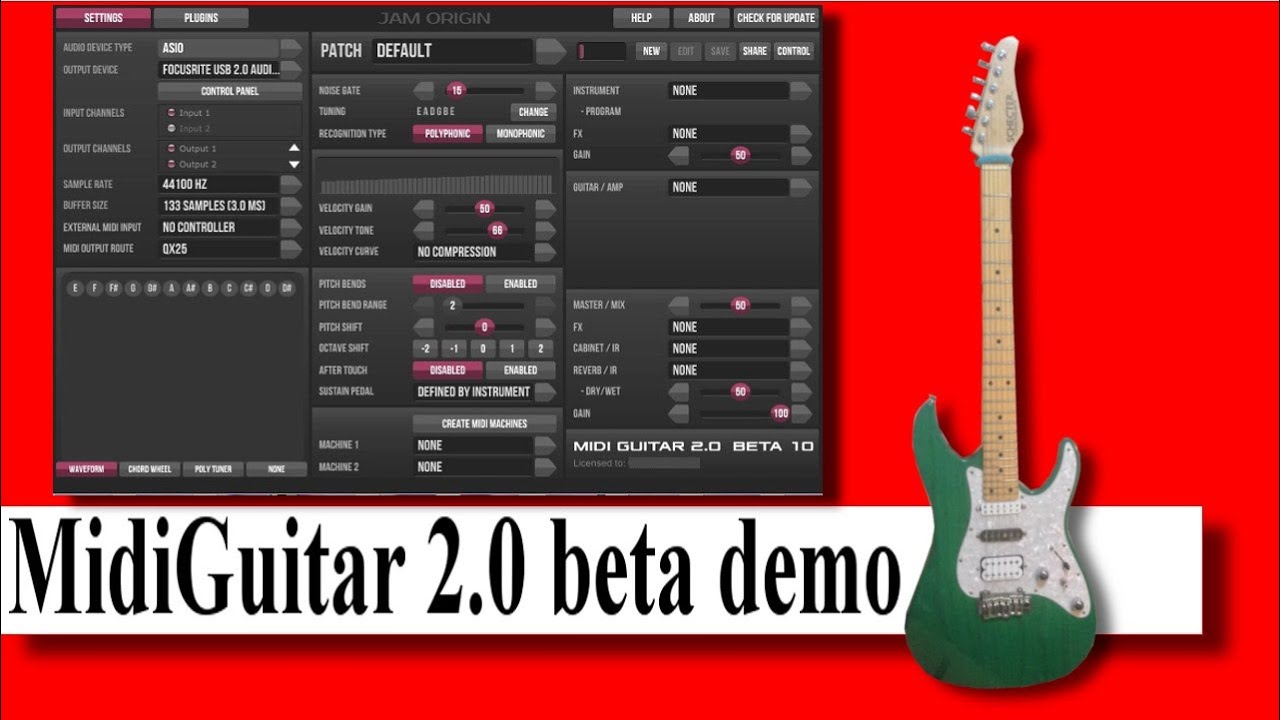 Демонстрация Midi Guitar 2.0