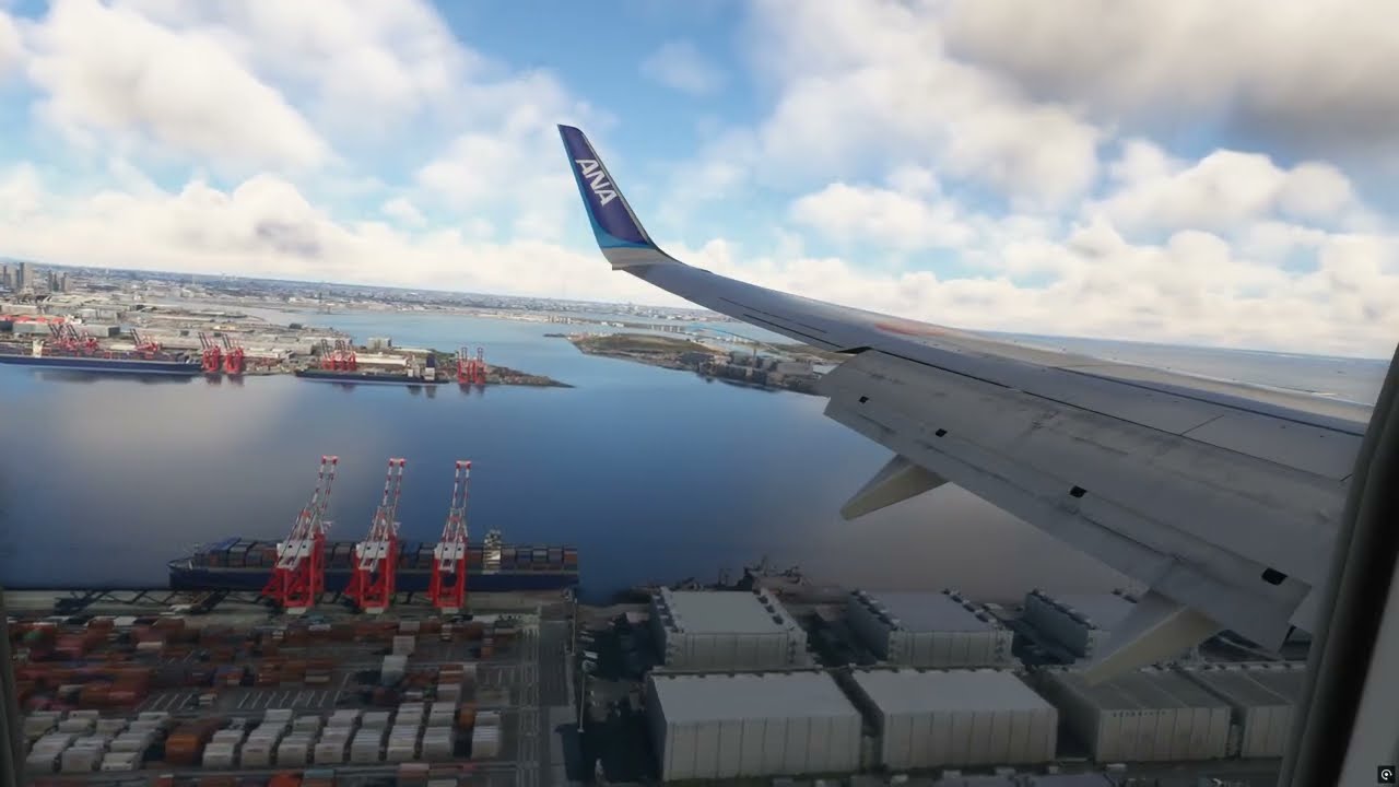 東京国際空港R16Lランディング（機窓から）