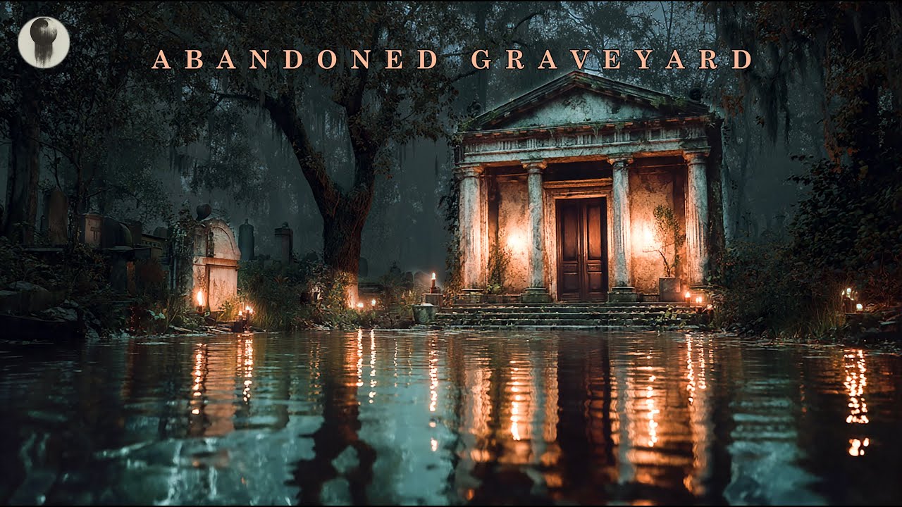 Abandoned Mausoleum Night Ambience | Spooky Cemetery ASMR Sounds for Sleep & Relaxation