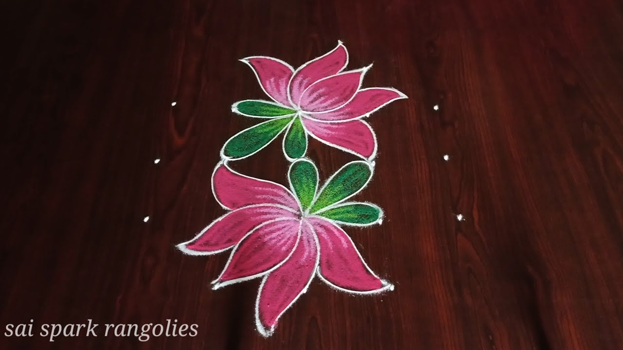 simple Lotus flower rangoli | daily rangoli | small latest kolangal @saisparkrangolies