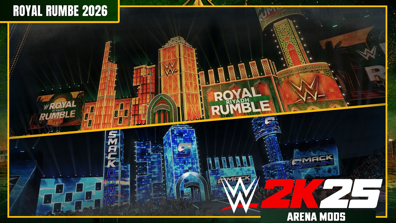 WWE 2K25 : ROYAL RUMBLE 2026 with Custom KAFD Stadium | ARENA MODS