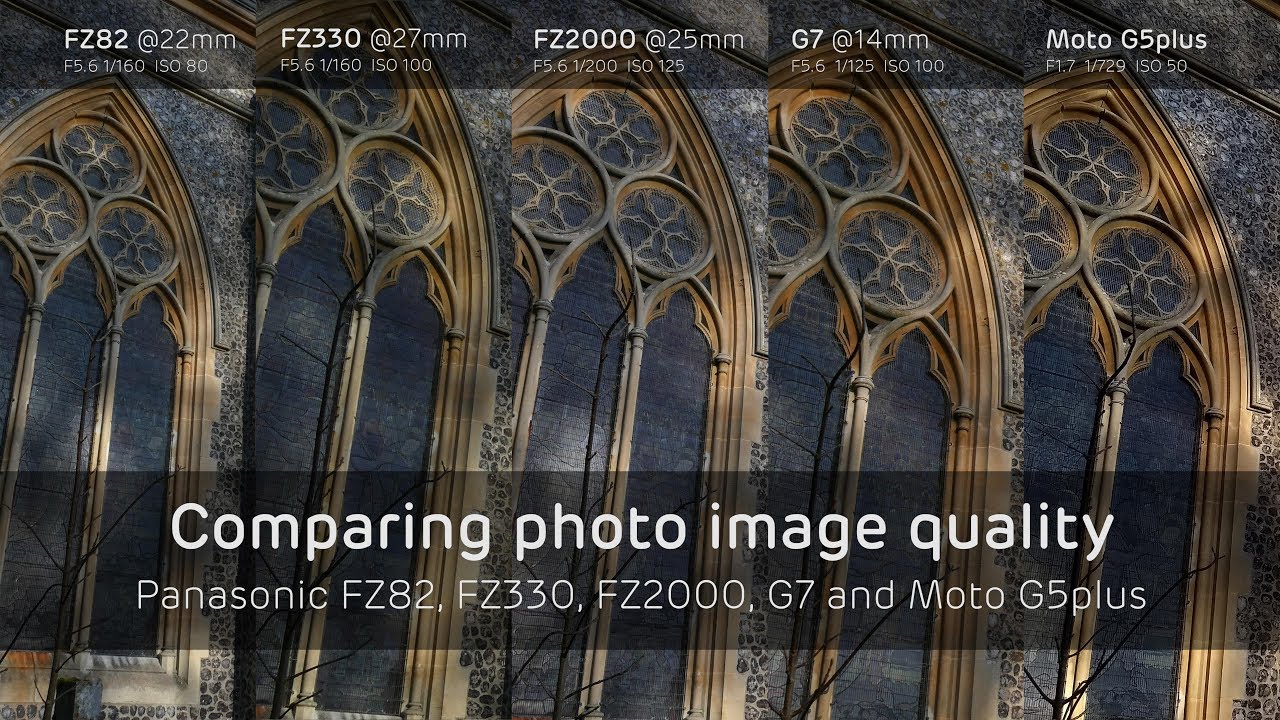 Side-by-side photo test. Comparing the Panasonic Fz82, Fz330, Fz2000, G7 cameras and a mobile phone!