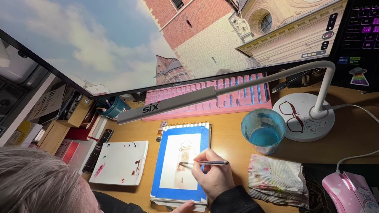 Wawel Castle tower: Virtual Plein Air painting in Google Maps with Renesans paint