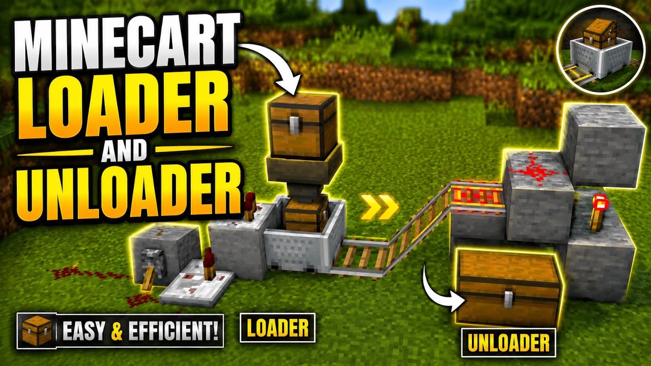 Minecart Loader | Unloader system | Minecraft 1.21+