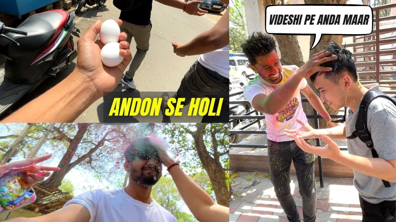 ANDON SE HOLI | Foreigner pe bhi ande maare | Amity University Jharkhand Holi 2022 | Ranchi Vlog