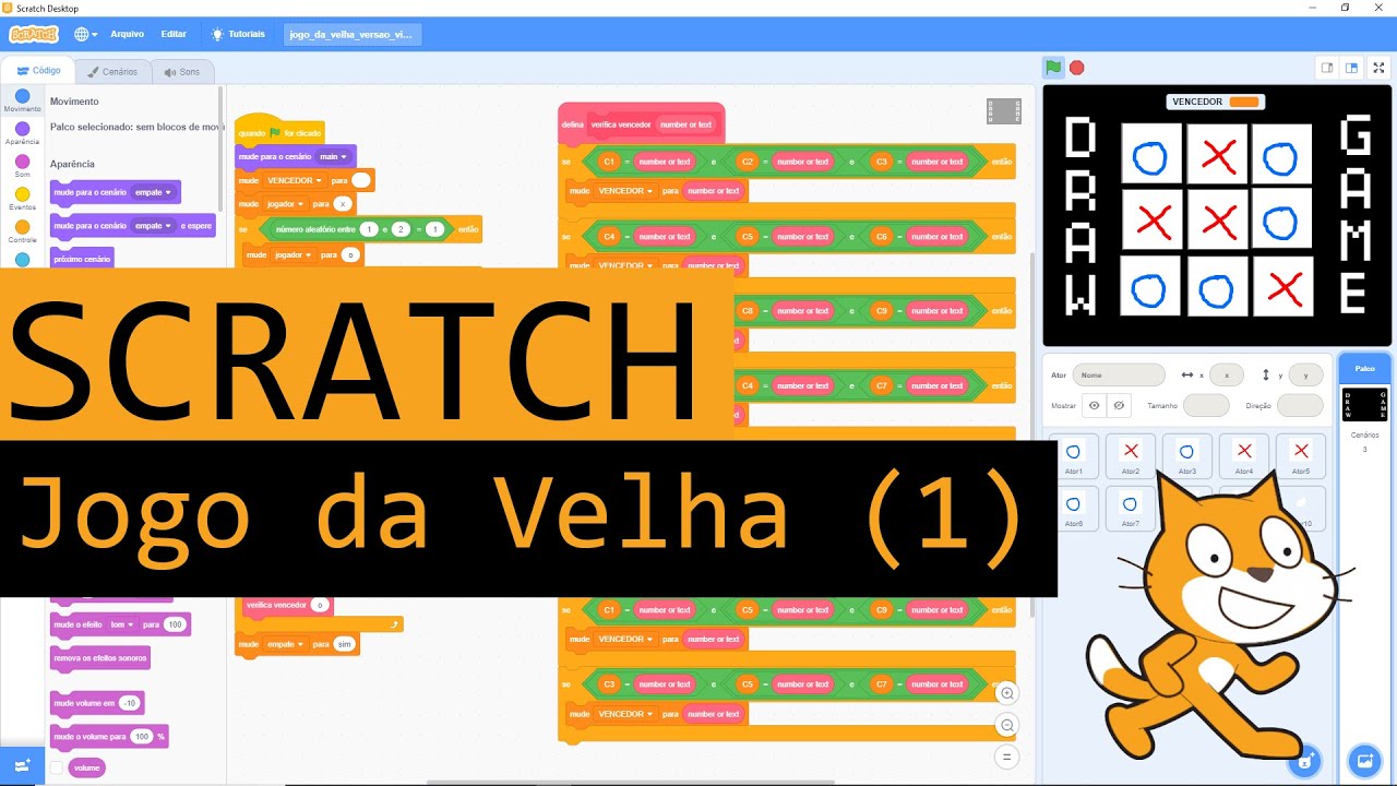 Programando o Jogo da Velha no SCRATCH (parte 1)