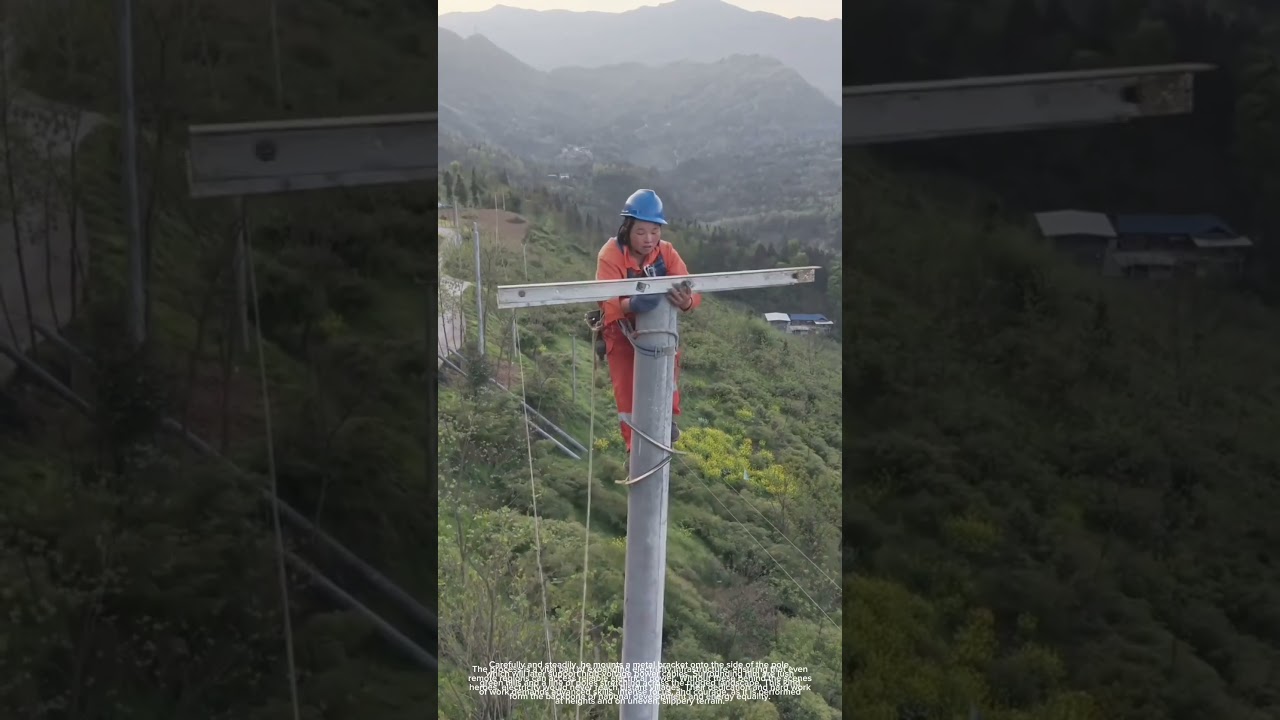 Power Pole Installation in Mountainous Terrain