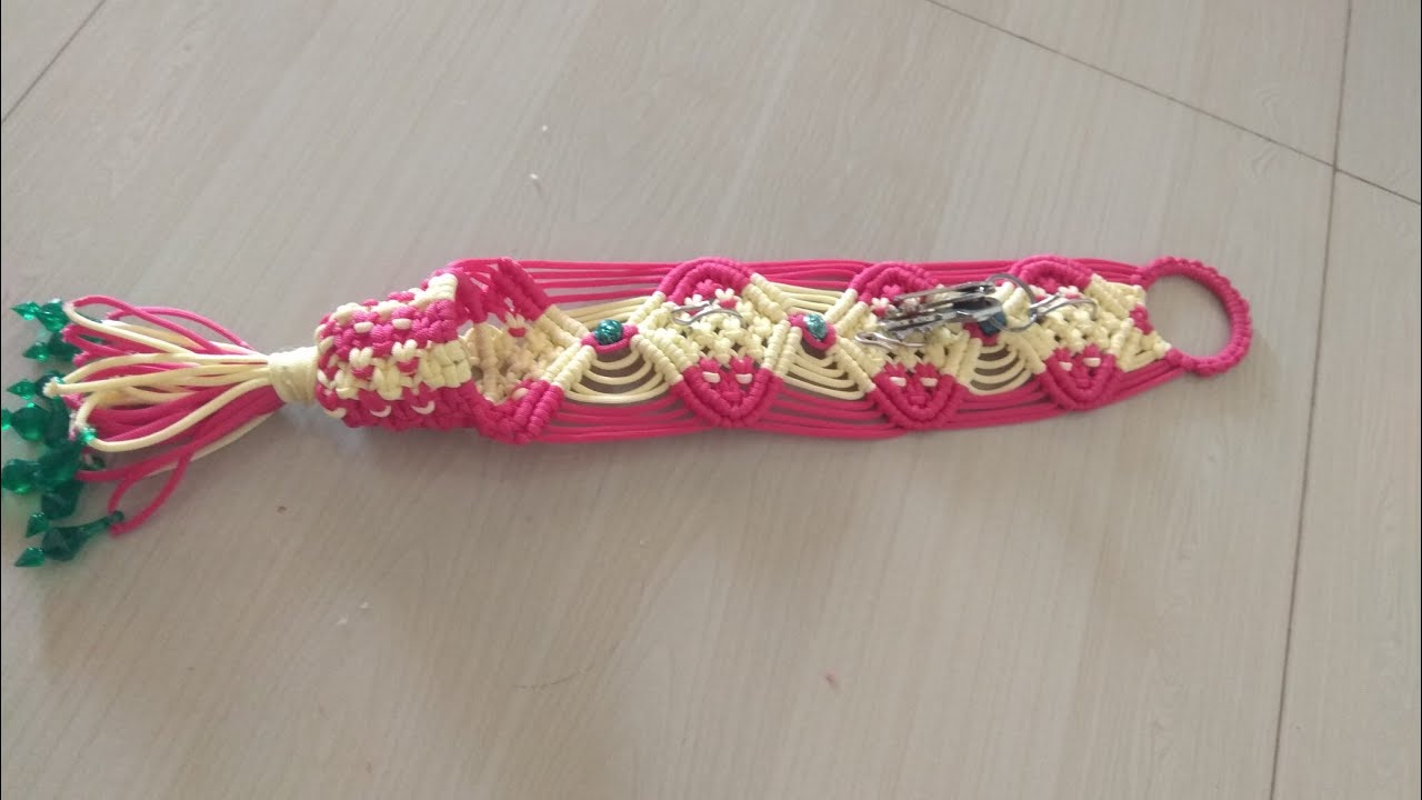 Easy new design macrame key hanger