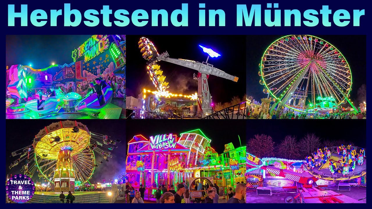 Münster Herbstsend 2022 🎡🎠🎢 Alle Fahrgeschäfte [4K] | Kirmes | Airwolf Weber | Gladiator Kriek |
