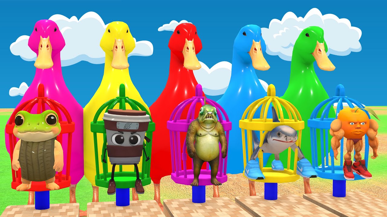 Long Slide Game With Cow Elephant Gorilla Hippopotamus Tiger 3d Animal Game Funny 3d Animals