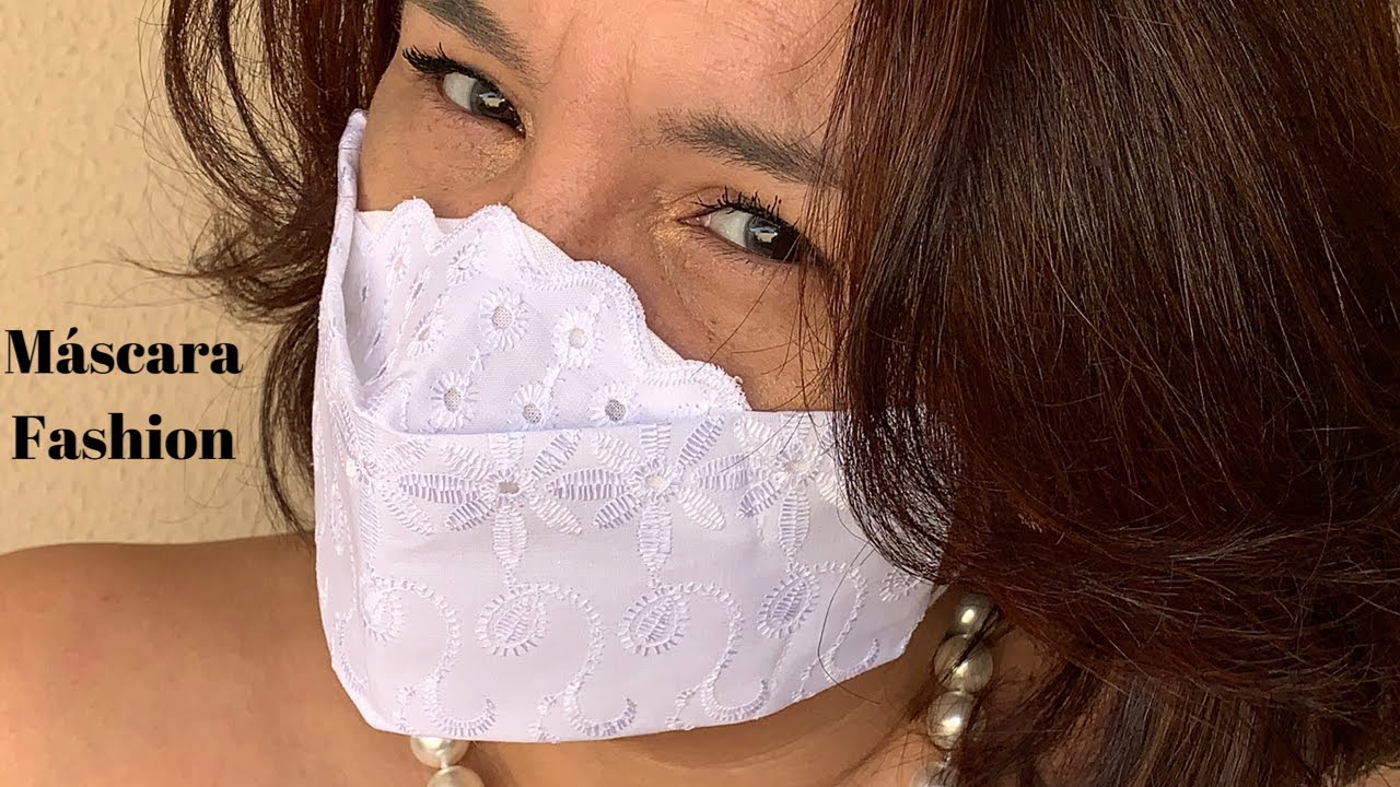 Como fazer uma máscara3D fashion bordada e fácil com molde.DIY fashion mask for bride, pattern/ sew