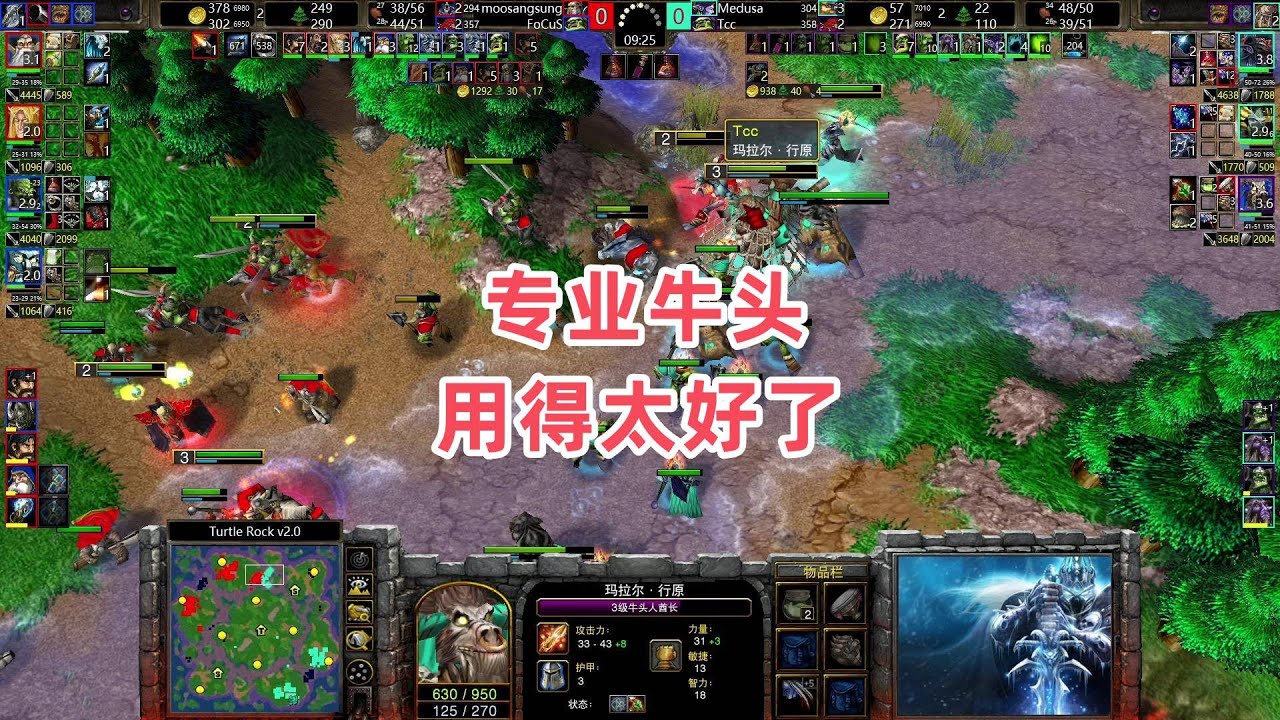 专业牛头 用得太好了 魔兽争霸3 Sok FoCuS vs Life XiaoKK TR