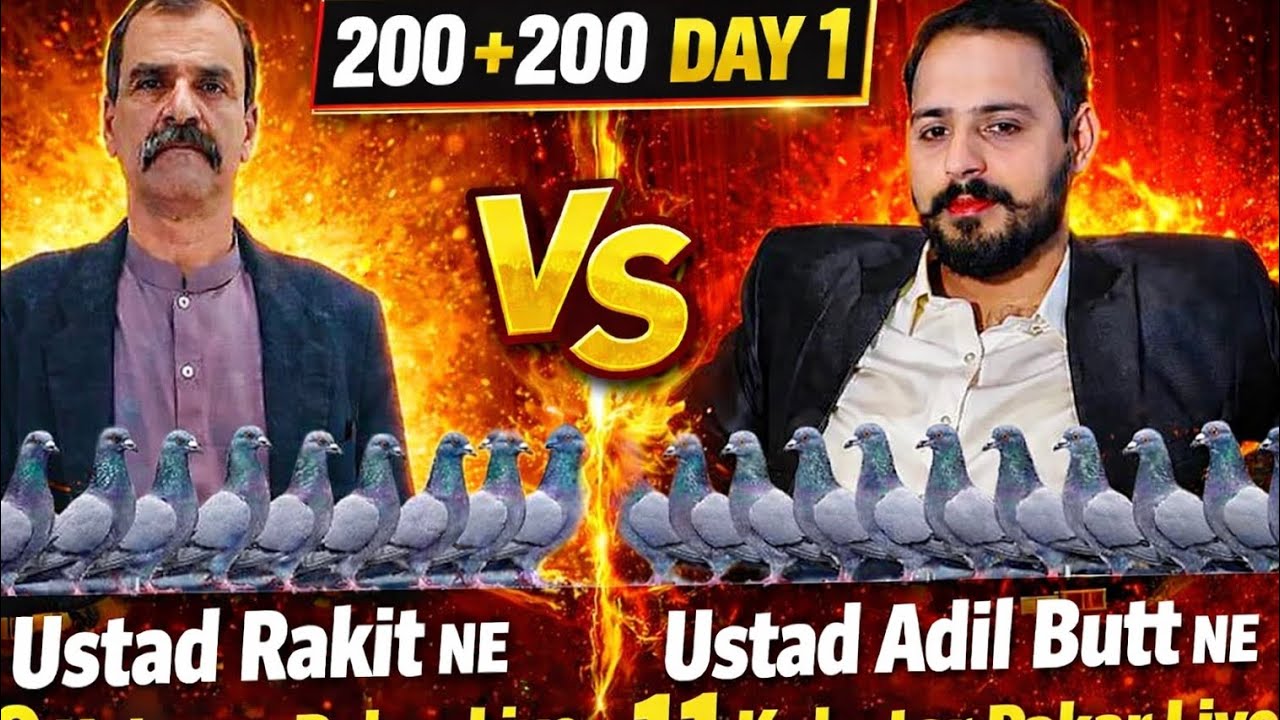 200+200 Day 1  Ustad Rakit ne 10 Ustad Adil butt ne 11 kabotar pakare Takar Ka Muqabla 😍