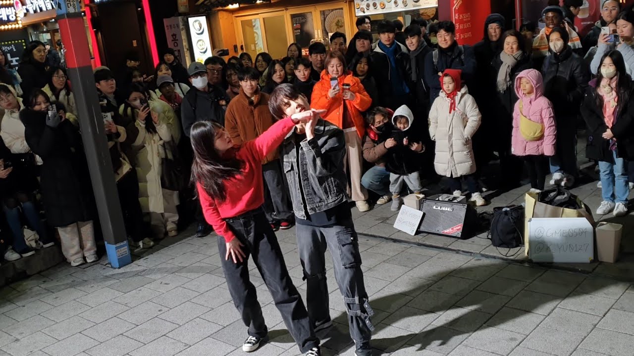 [STREET ARTIST] YU KAGAWA & HYOJIN. HAPPY BIRTHDAY HONGDAE BUSKING. 240127.