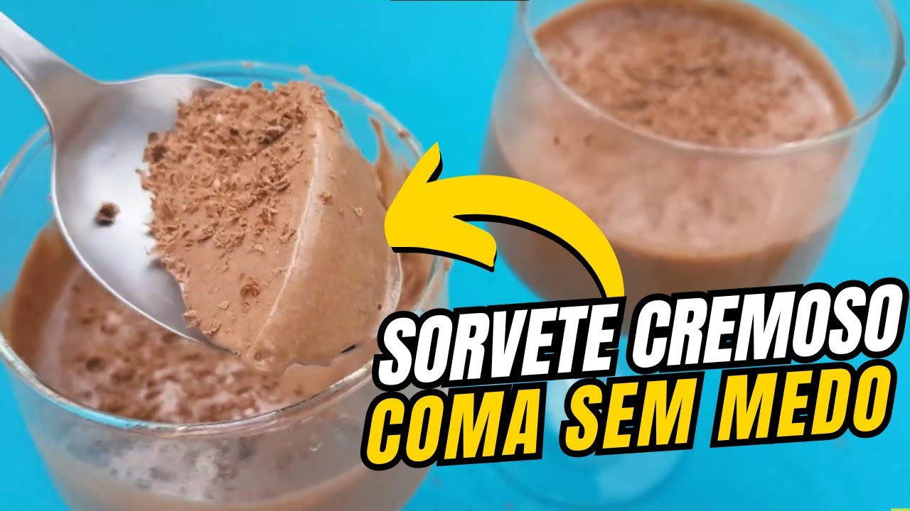 🔥Sorvete de Cacau em Pó - Só 3 INGREDIENTES (Super Cremoso)