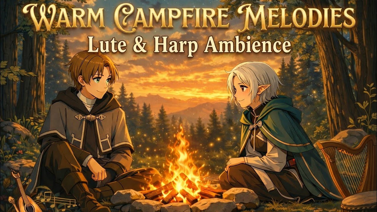 Rudeus & Sylphy 🍂 Warm Campfire Ambience / Mushoku Tensei Vibes