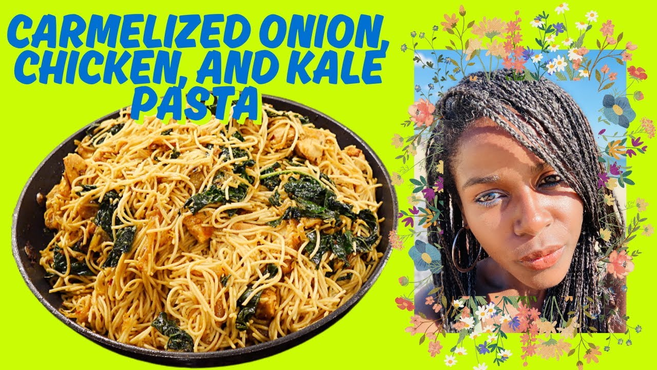 🍝 Caramelized Onion, Kale & Chicken Pasta &ndash; Easy & Flavorful Dinner! 🧅🌿🍗