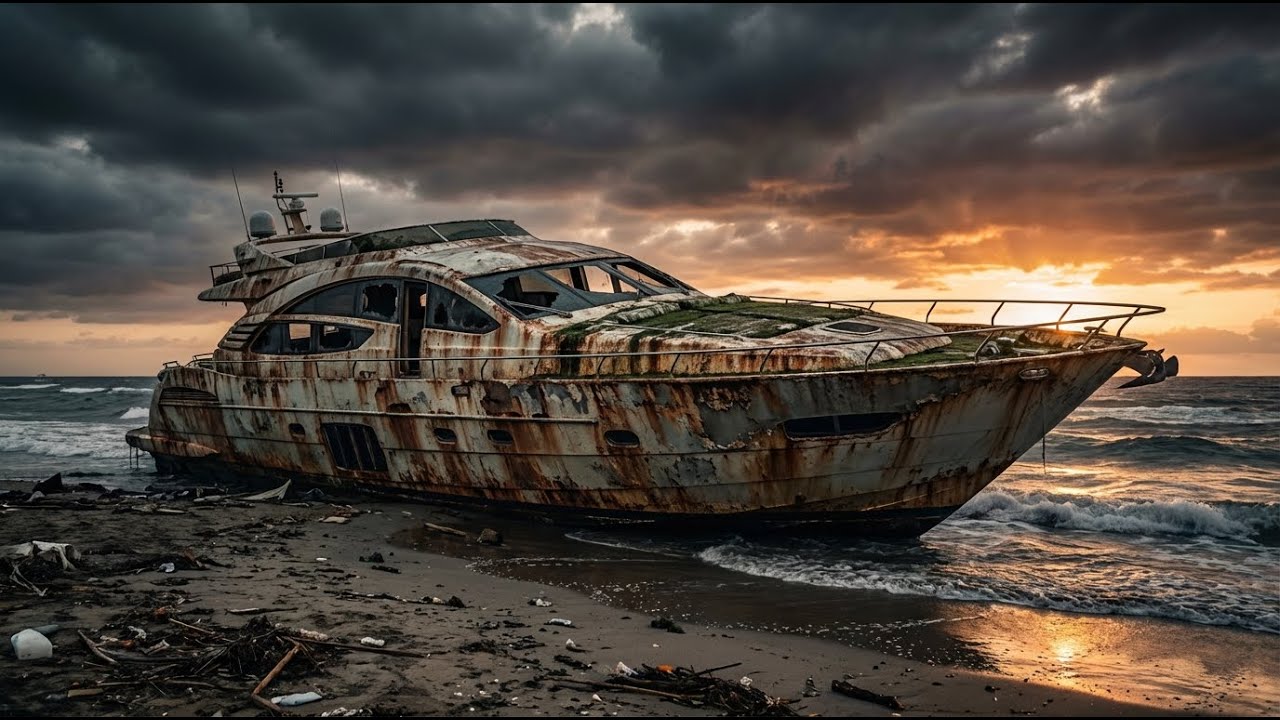 We found an abandoned yacht on the beach and Renovated it Back to New