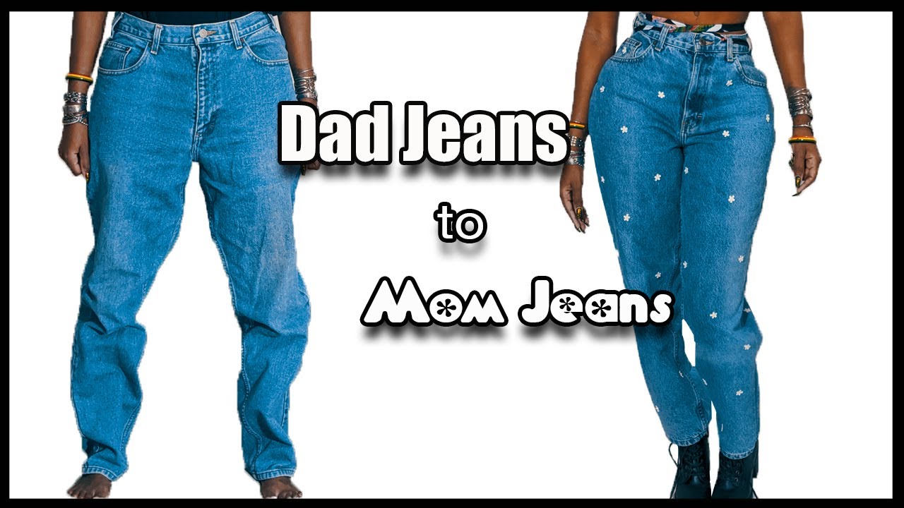 DIY 80s Men's Jeans to Perfect Daisy Mom Jeans | Thrift Flip | How to Resize Waist | Cottagecore