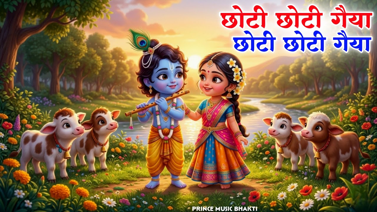 Little Krishna Song l छोटी छोटी गैया छोटे छोटे ग्वाल l Krishna Bhajan l Krishna Song #cartoon #kids