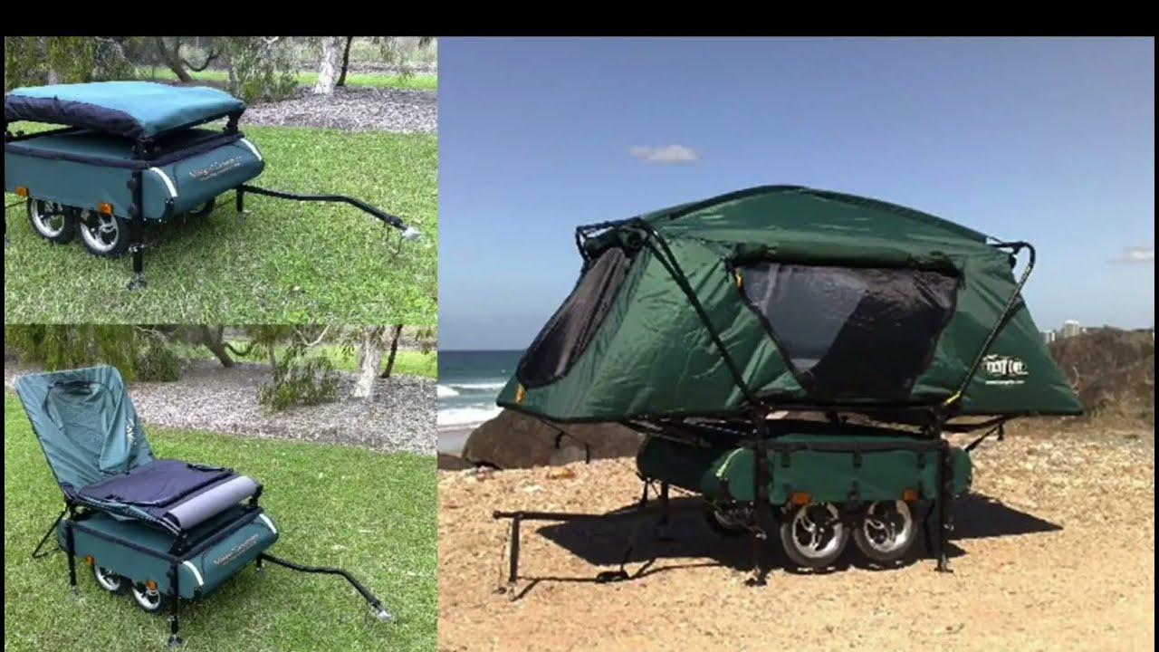 Sub/like if you want Kamp-Rite Midget Bushtrekka Bicycle Camper Trailer with Oversize Tent Cot