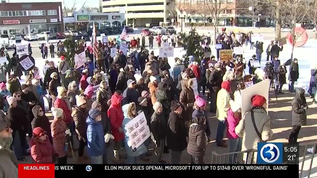 Hundreds join ‘Free America Walkout’ protests across Connecticut
