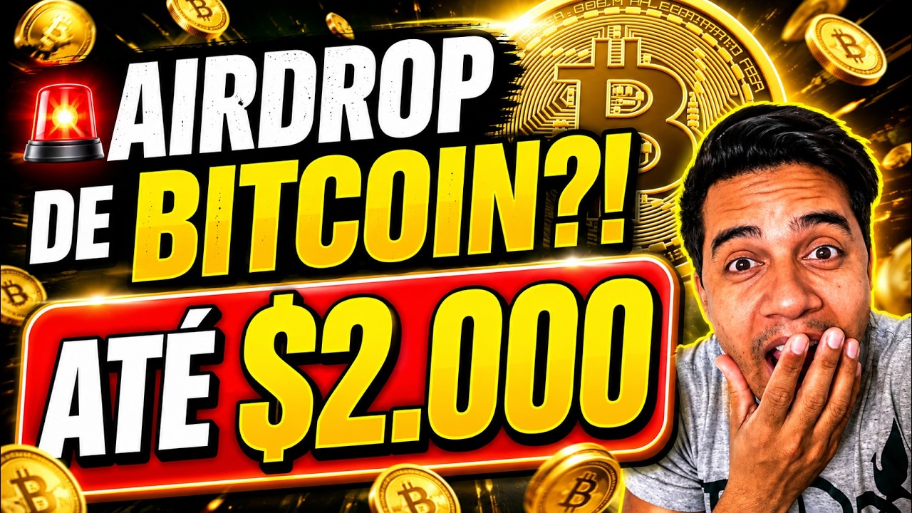 🚨 NOVO AIRDROP de BITCOIN: At&eacute; US$2.000 em BTC! Veja Como Participar